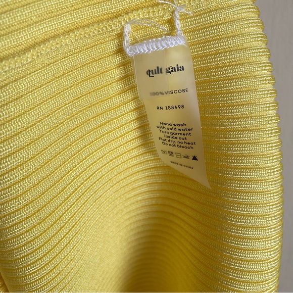 Cult Gaia Enzo Ribbed Knit Yellow Midi Dress – Size M & L - Picture 4 of 4